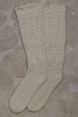 Pointelle Knit Slouch Socks Ecru